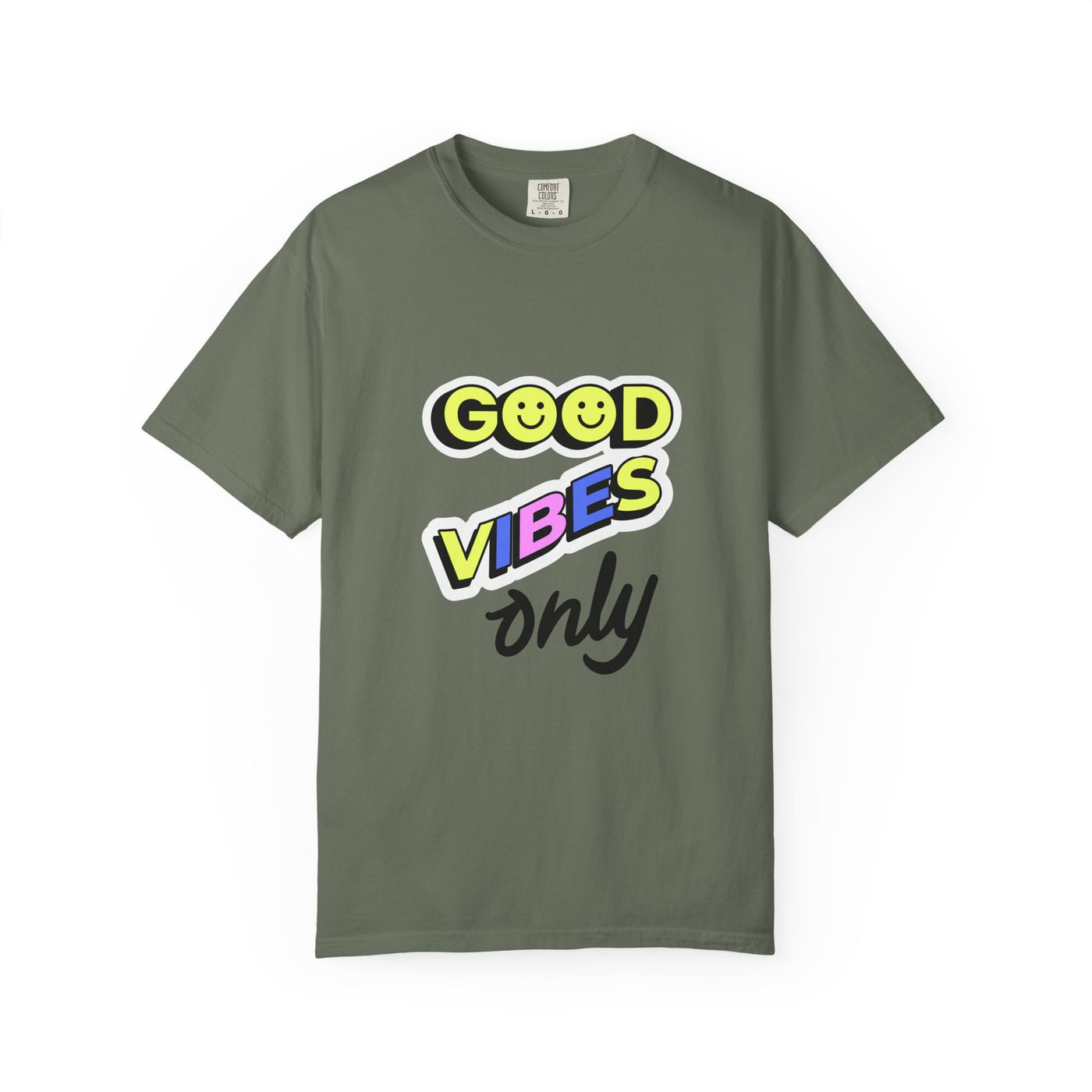 Good Vibes Only Garment-Dyed T-Shirt, Unisex Graphic Tee, Summer Fashion, Festival Outfit, Chill Casual Wear