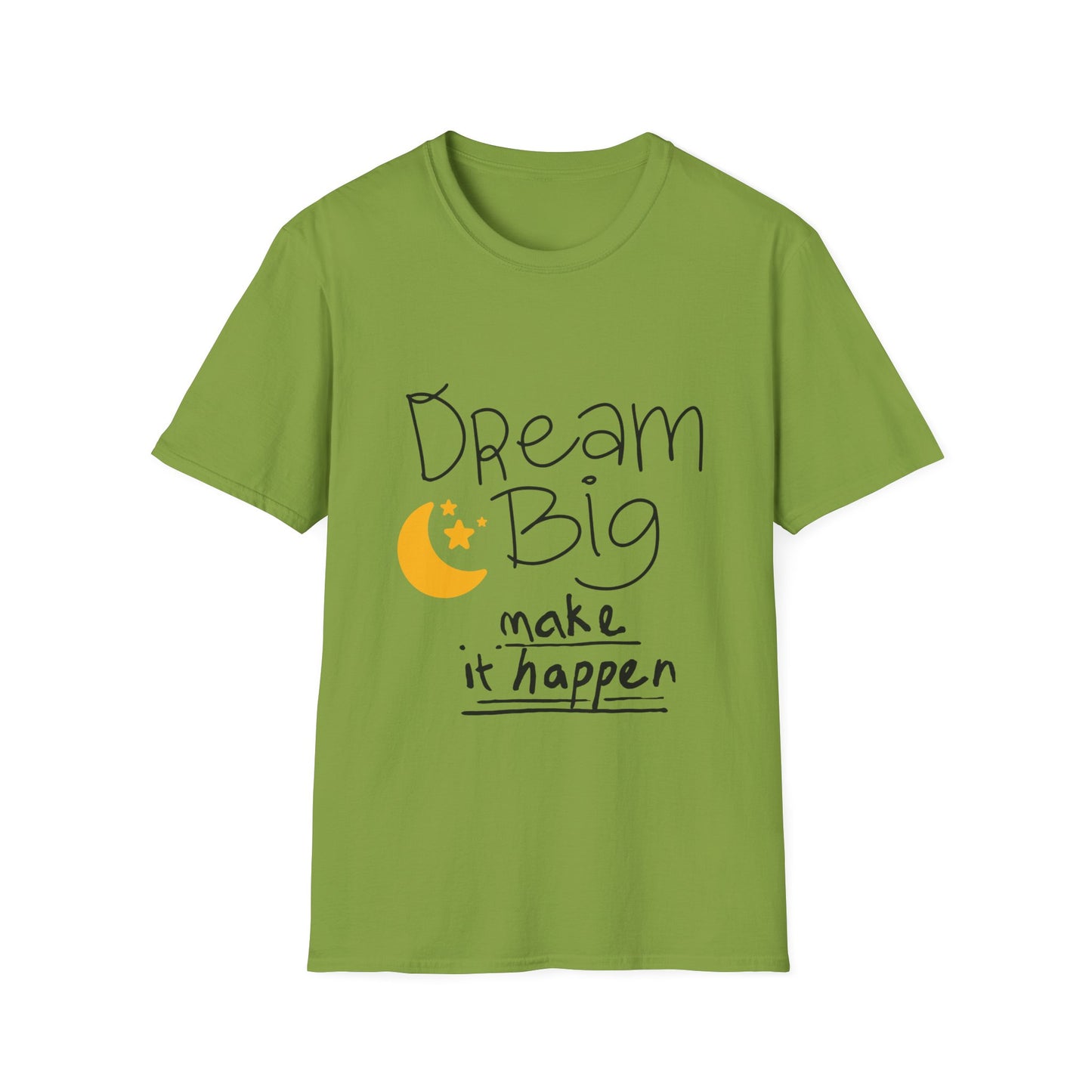 Dream Big Unisex Softstyle T-Shirt | Inspirational Tee for Motivation, Casual Wear, Gift for Dreamers, Birthday, Graduation