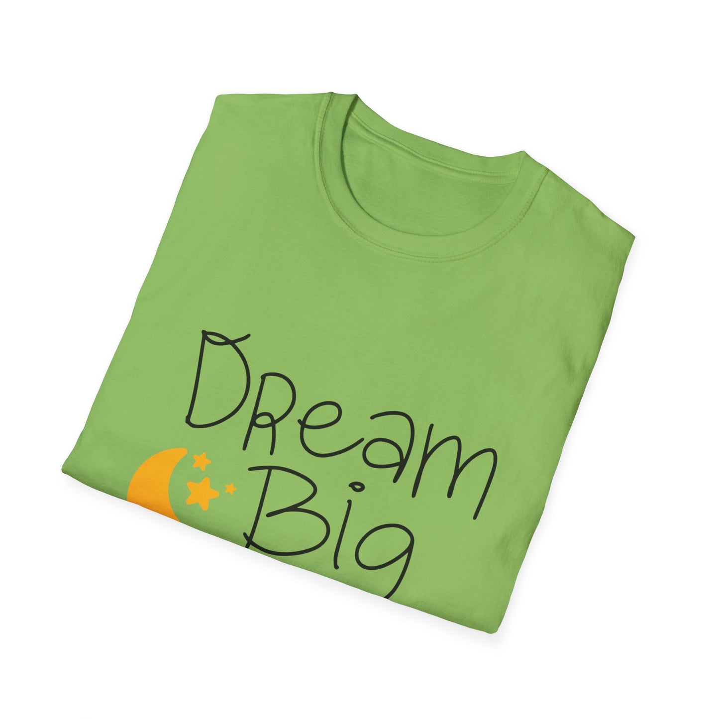 Dream Big Unisex Softstyle T-Shirt | Inspirational Tee for Motivation, Casual Wear, Gift for Dreamers, Birthday, Graduation