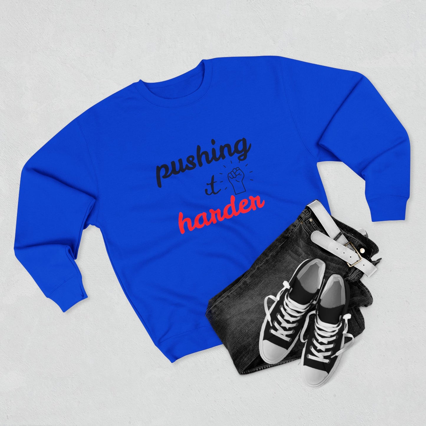 Motivational Crewneck Sweatshirt - "Pushing It Harder" - Workout Gear, Athleisure, Casual Wear, Gift for Fitness Lovers, Encouragement [...]