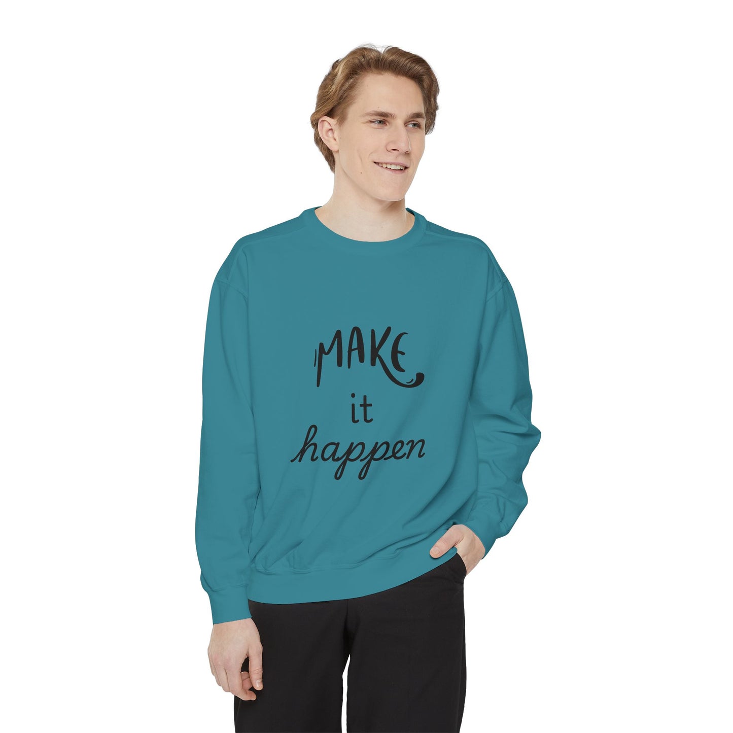 Motivational Sweatshirt for Comfort & Style, Make It Happen Unisex Garment-Dyed Sweatshirt, Inspirational Gift, Casual Lounge Wear, [...]