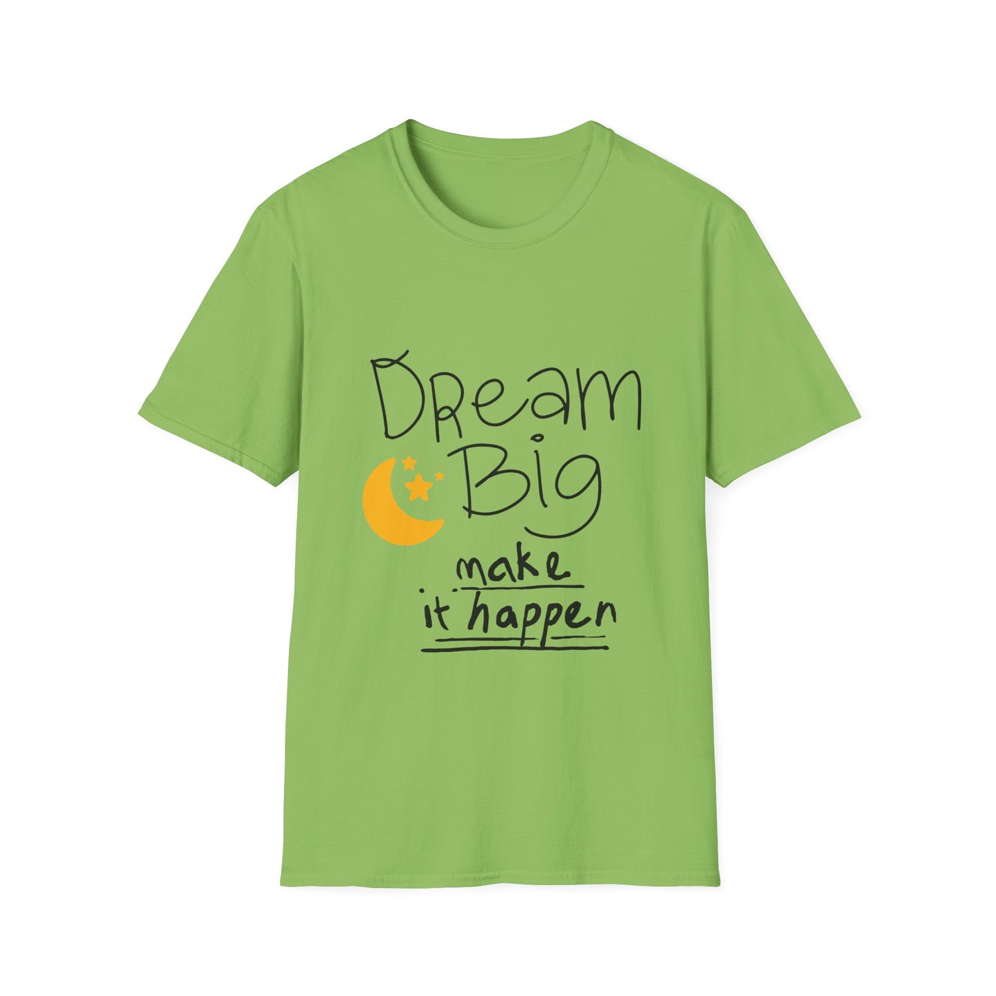 Dream Big Unisex Softstyle T-Shirt | Inspirational Tee for Motivation, Casual Wear, Gift for Dreamers, Birthday, Graduation