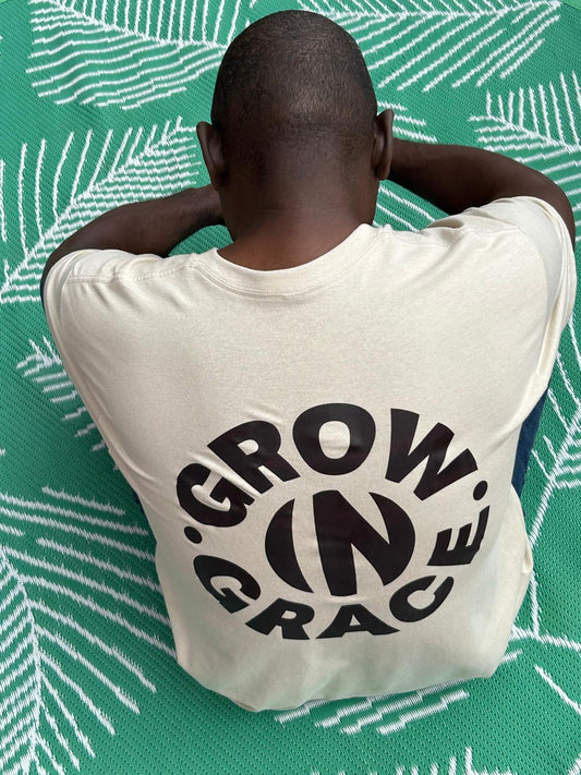 Grow In Grace - Sand with Dark Brown writing