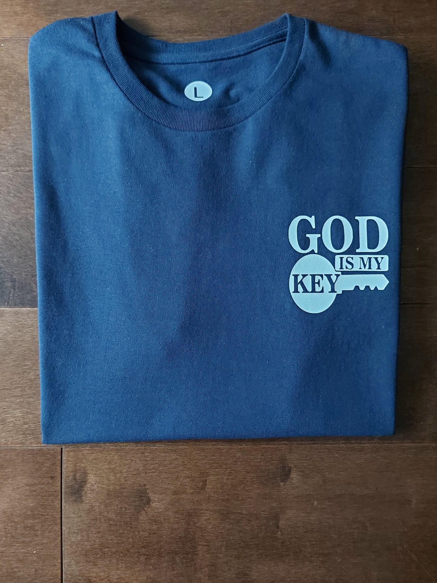 God is My Key- Navy Blue T-Shirt